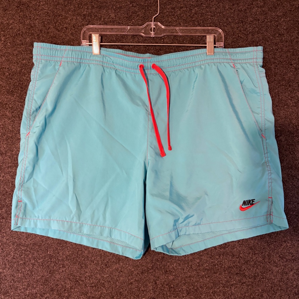 Nike Mens XXL Blue Pink Swim Trunks Board Shorts Mesh Lined Boardshorts Pockets